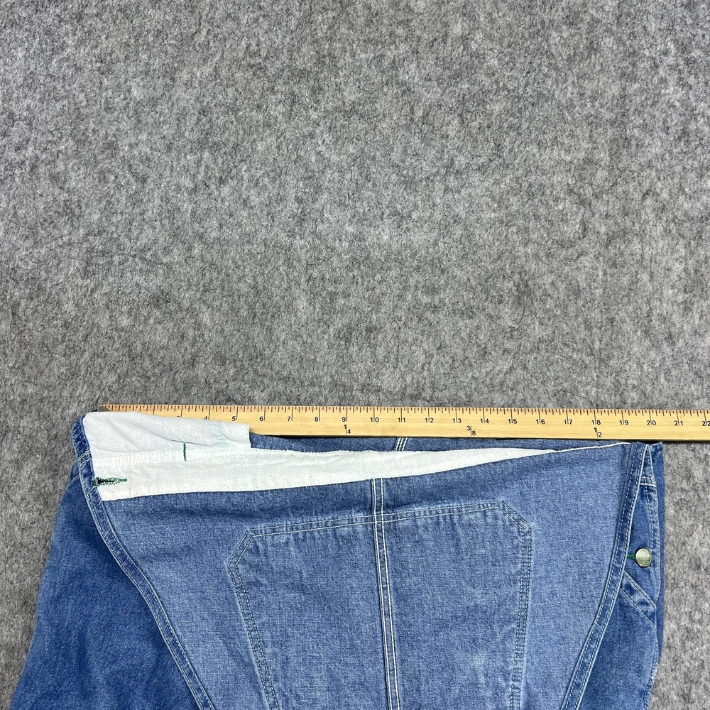 Liberty Denim Bib Overalls Mens 40x27 Blue Carpenter Zipper Bib Pocket Hammer - Picture 11 of 15